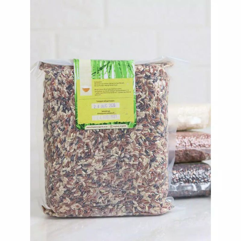 Beras Lingkar Organik - Vakum 1kg - MPASI - Beras Merah - Beras Menthik - Beras Pandan Wangi - Sehat