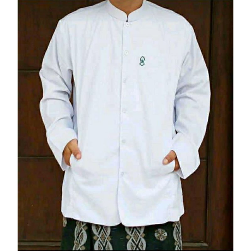 BAJU KOKO POLOS SEMI JAS PUTIH