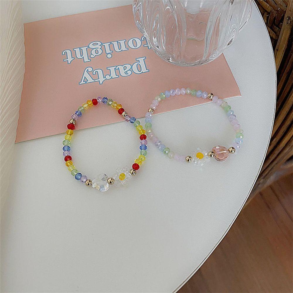 Mxbeauty Gelang Wanita Elegan Peri Tangan Rantai Bunga Kreatif Warna-Warni Fashion Perhiasan