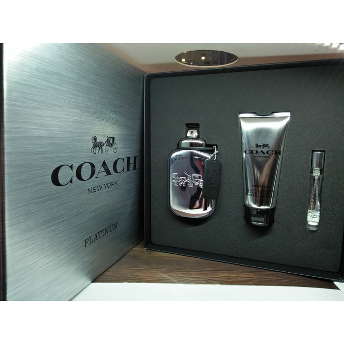 Coach Platinum EDP Gift Set (Parfum 100ml, Shower Gel 100ml, Parfum 7.5ml)