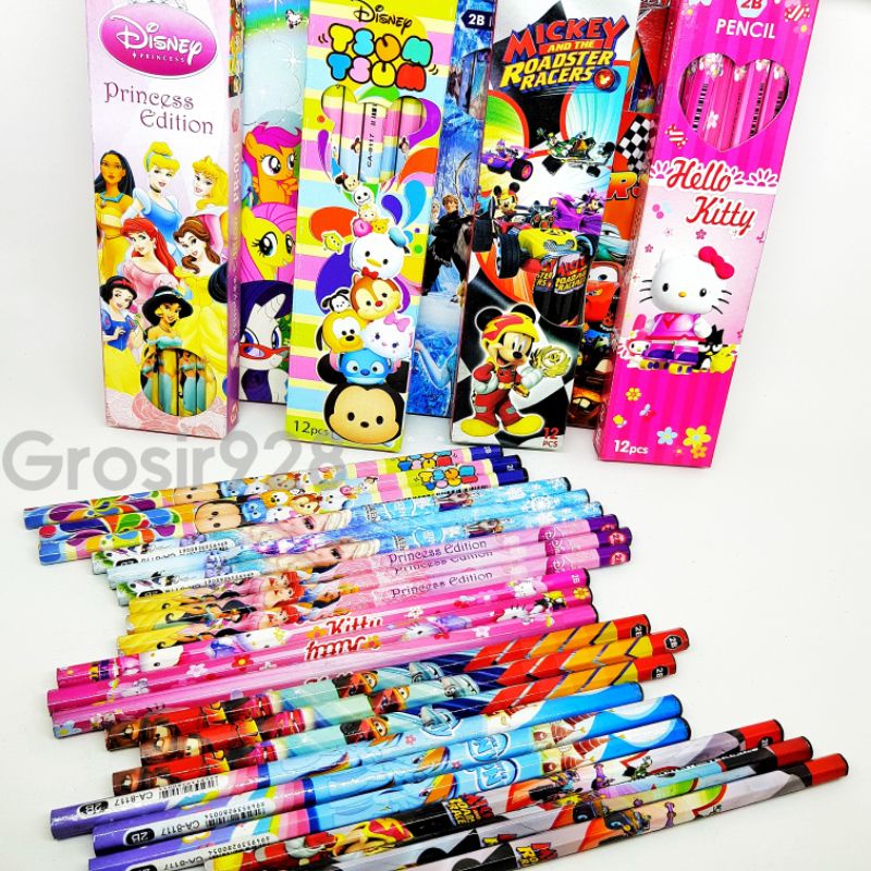 

(Per 12) Pensil / Pencil Kayu 2B Karakter / Fancy Murah