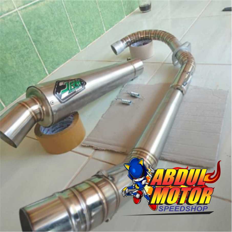 KNALPOT JRM KERUCUT FULL CACING SATRIA FU VIXION CB 150R TIGER MEGA PRO JUPITER MX NEW/OLD DLL