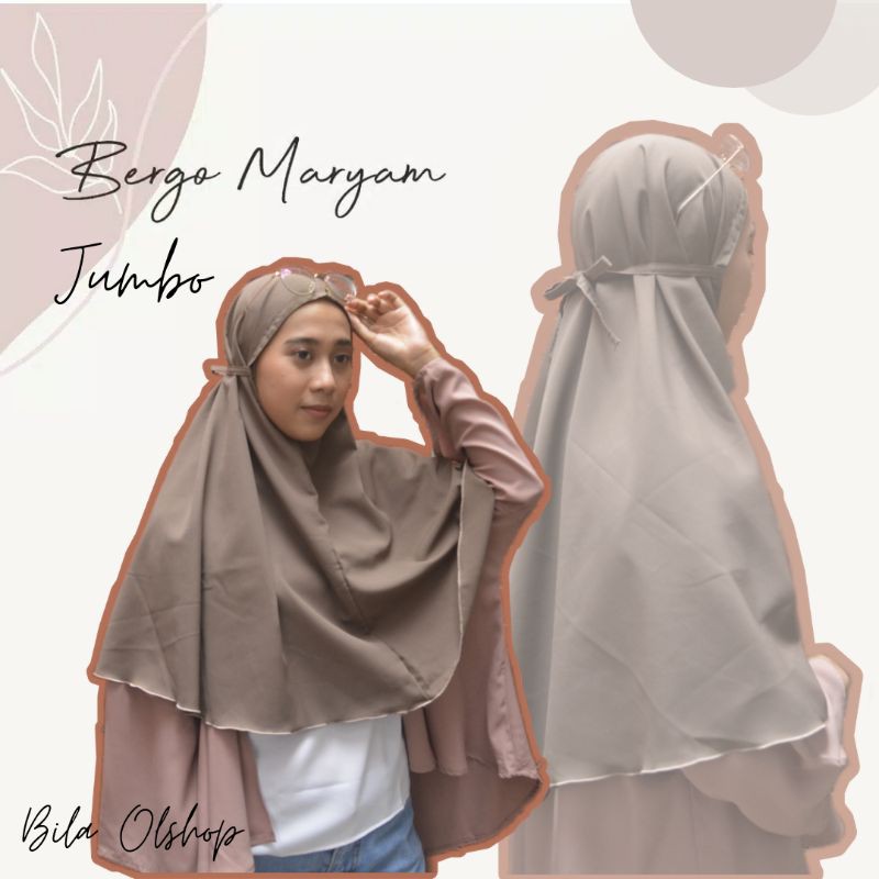 KHIMAR BERGO MARYAM TALI WOLFIS JUMBO / KHIMAR BERGO NISMA / KHIMAR BERGO TALI INSTAN WOLFIS