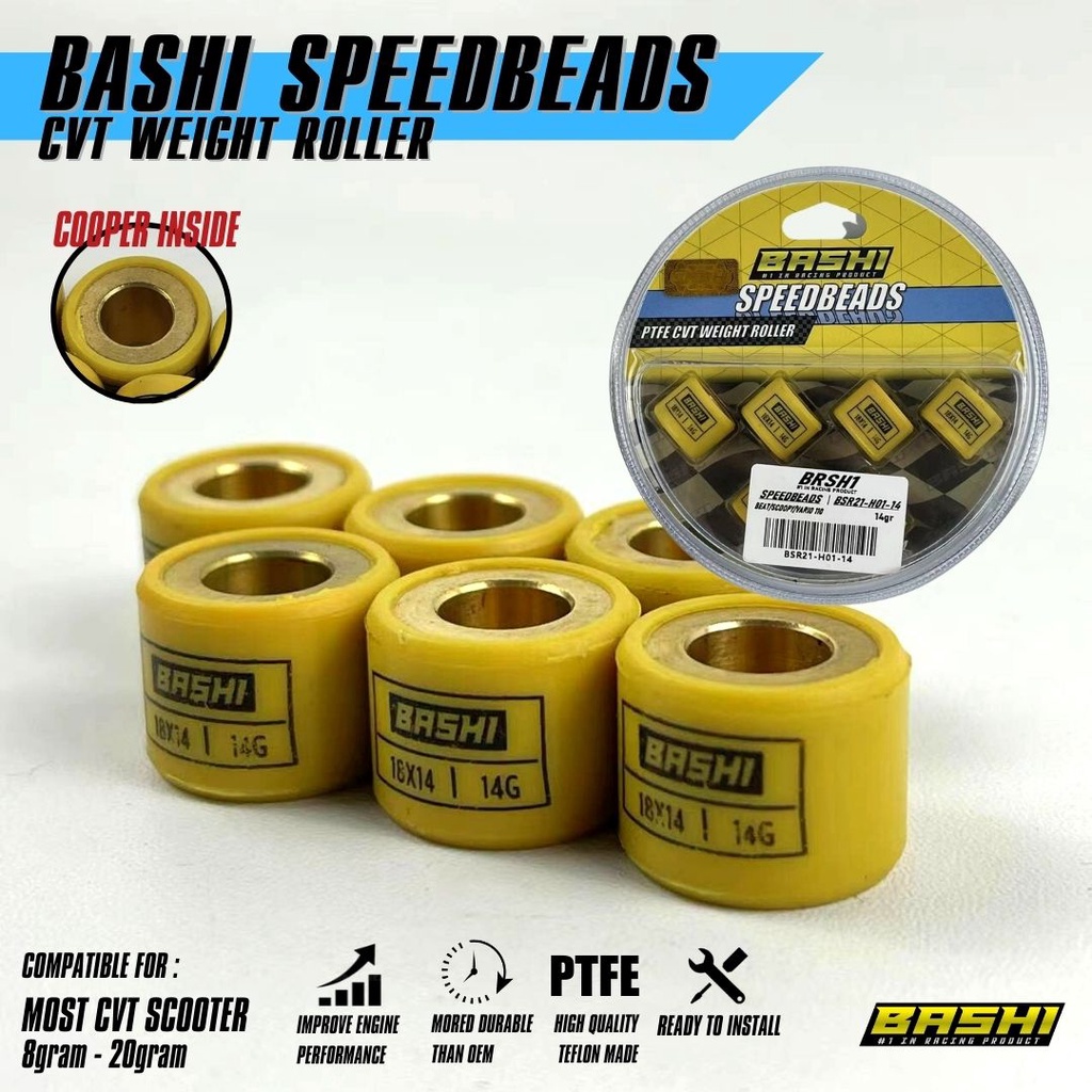 roller bashi speedbeads teflon cvt weight roller racing Y2 NMAX /AEROX / XEON / MIO M3 / LEXI / FREEGO