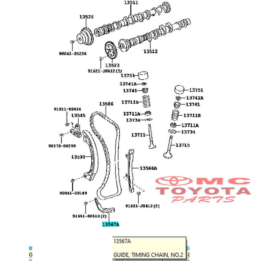 Guide Timing Chain/Tensioner Guide Avanza Xenia 13567-BZ010