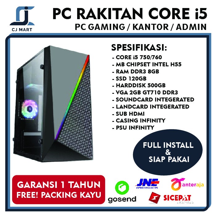 PC Rakitan Core i5 / RAM 8GB / SSD / HDD / VGA 2GB