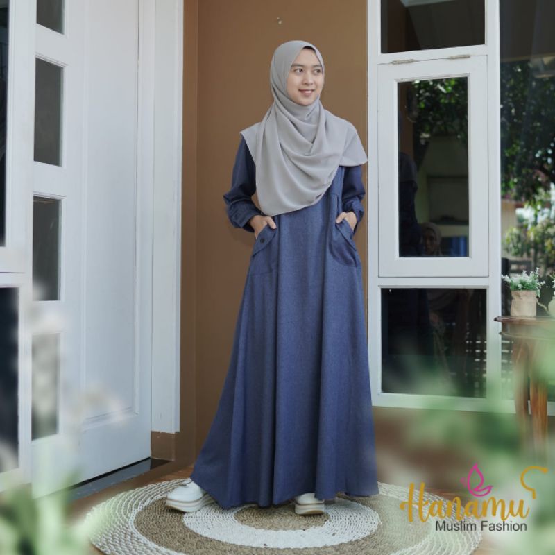 MARISKA DRESS GAMIS DAILY HANAMU GAMIS MURAH DAN NAYAMAN-Navy