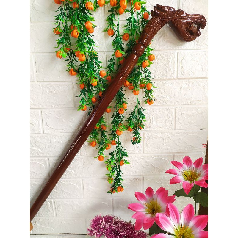 TONGKAT UKIR KAYU JATI MODEL NAGA