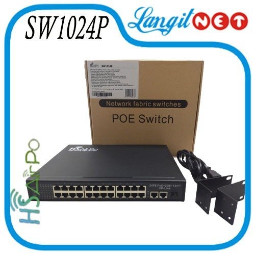 HSAIRPO SW1024P 24FE POE 2GE UPLINK 1GSFP 24V POE SWITCH METAL