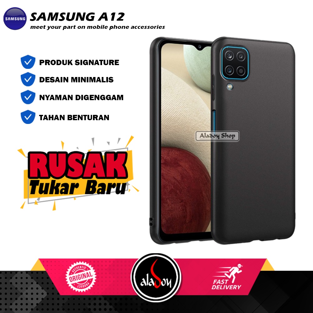 Case SAMSUNG A12 Ultrathin Macaron Softcase - Hitam