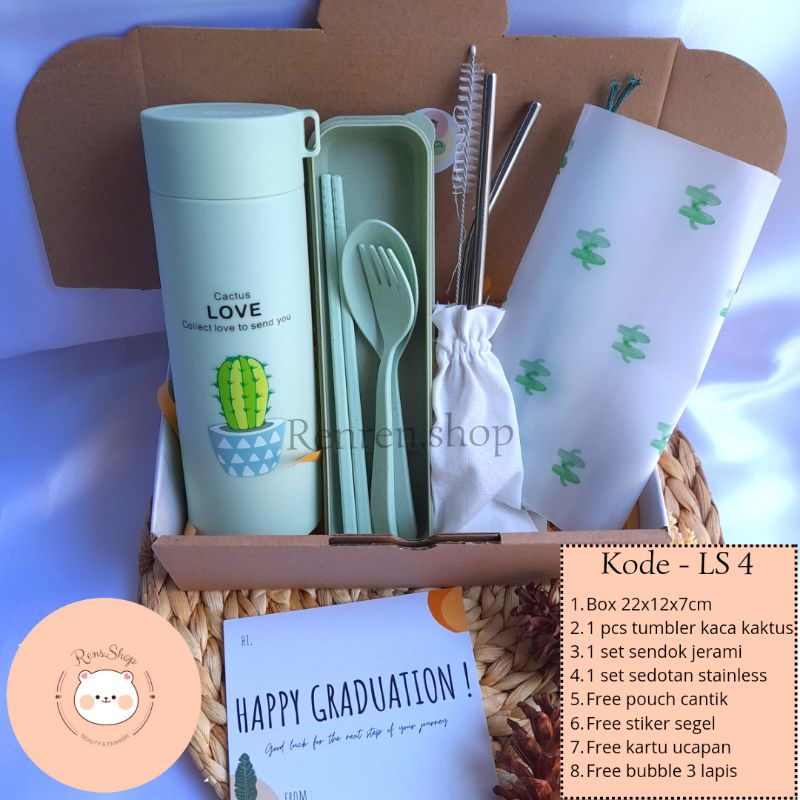 Renrenshop - Gift box ulang tahun cewek kado ultah murah hampers tumbler hampers botol
