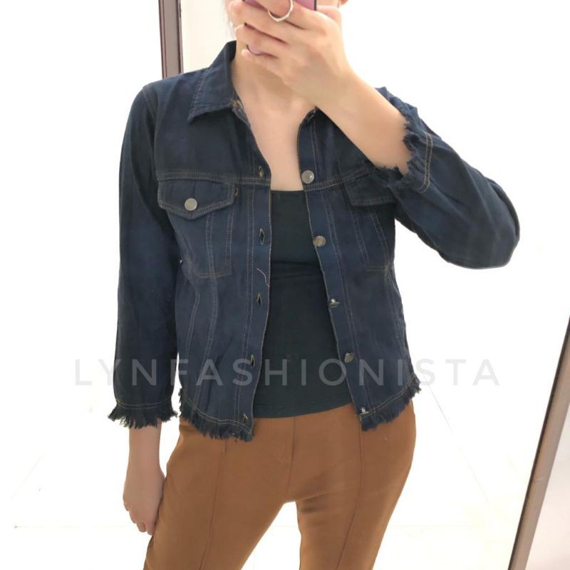 [PROMO]-JAKET JEANS MURAH/CARDIGAN JEANS WANITA RUMBAI/001