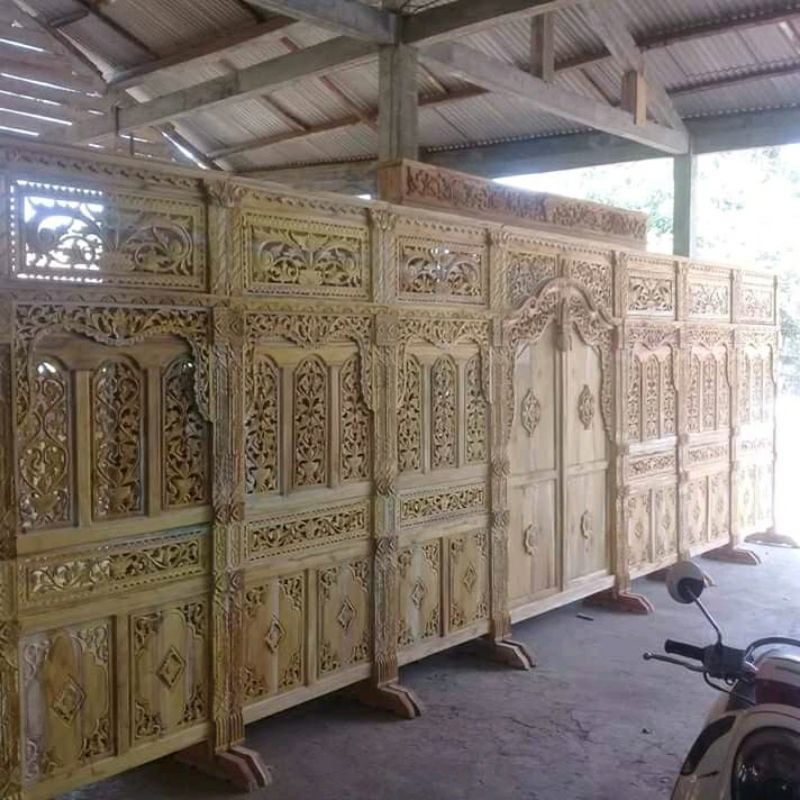 gebyok pelaminan 8meter/gebyok pelaminan jawa jepara