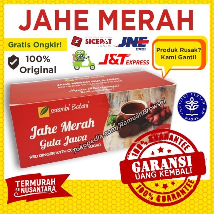 

Jahe Merah Gula Jawa Isi 12 Serambi Botani (BERKUALITAS)