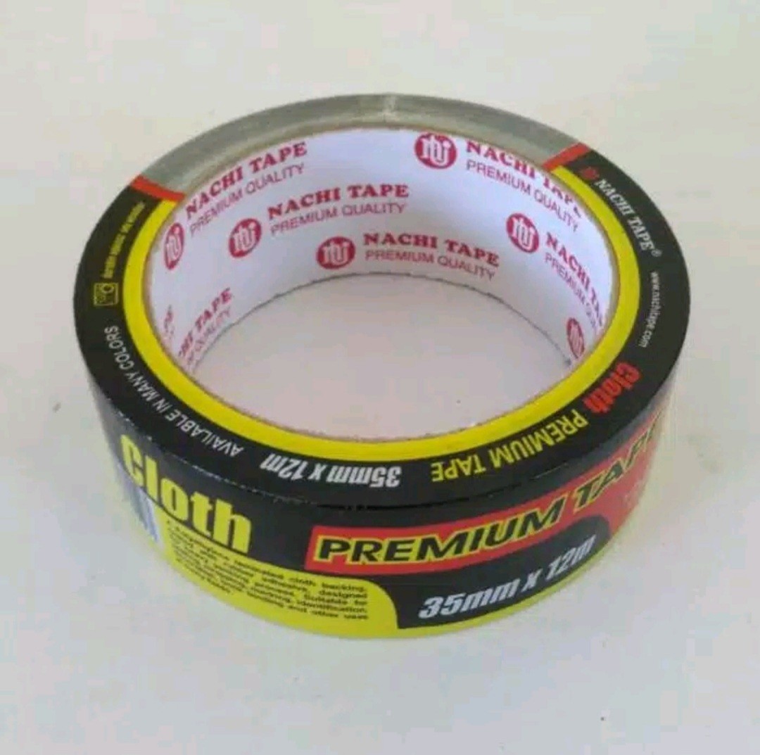 Lakban Kain Hitam Isolasi Tape Nachi 1 X 12 Meter (23 Mm X 12 Meter)