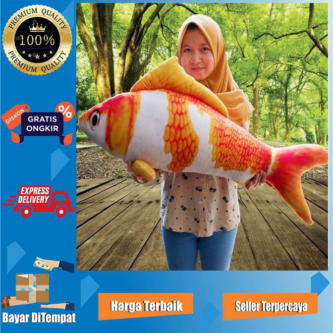 BANTAL IKAN KOI JUMBO - BANTAL BONEKA BENTUK IKAN KOI UNTUK KUCING BONEKA BANTAL IKAN 35 X 95 CM