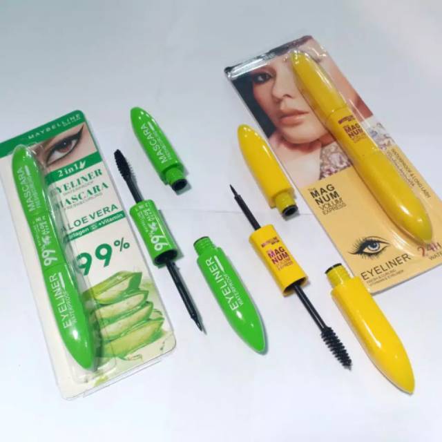 Medan Termurah/Ready Aloevera &amp; Yellow Maskara Maybellin 2in1