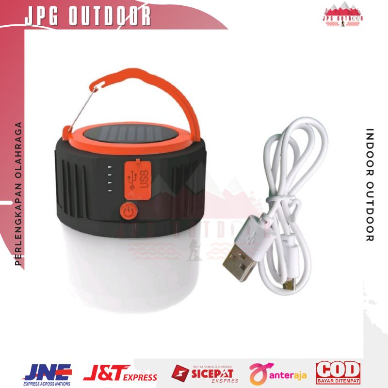 Lampu Lentera Tenda Camping LED Solar Charge Waterproof - Lampu Senter Emergency Multifungsi