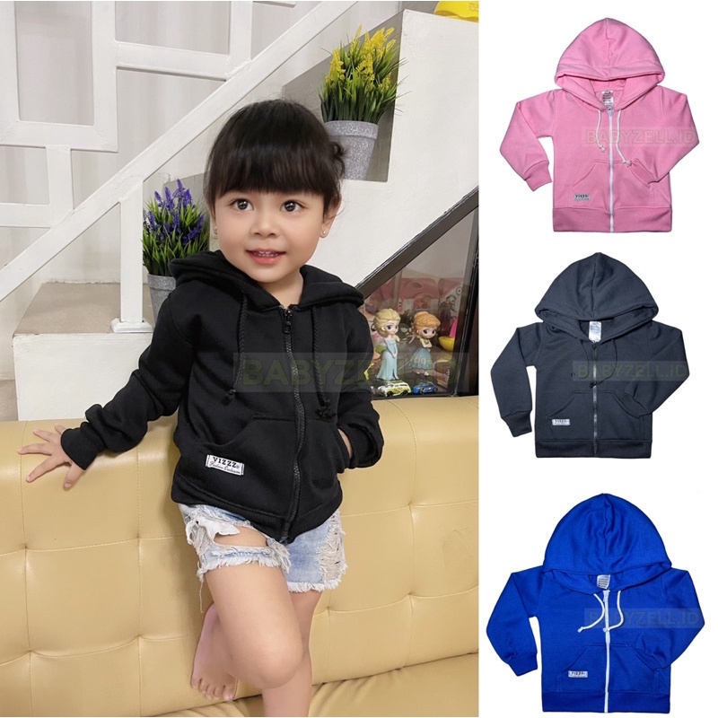 REALPICT ZIPPER ANAK POLOS HOODIE ANAK JAKET POLOS HOODIE ZIPPER BALITA USIA 1-10 TAHUN
