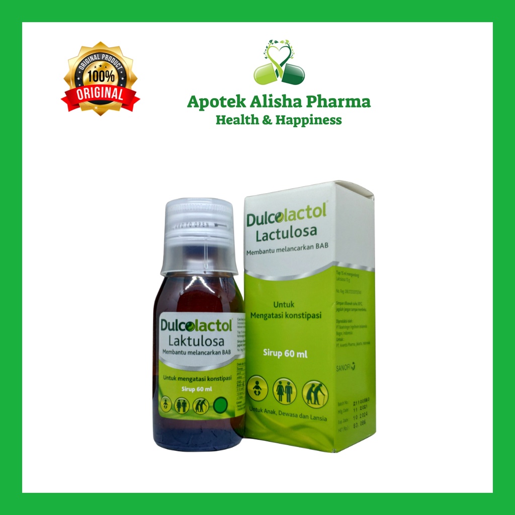 Dulcolactol Lactulosa Sirup 60ml - Dulcolaktol Laktulosa Syrup Obat Susah BAB Anak/Kontipasi/Sembelit/Dulcolax Sirup