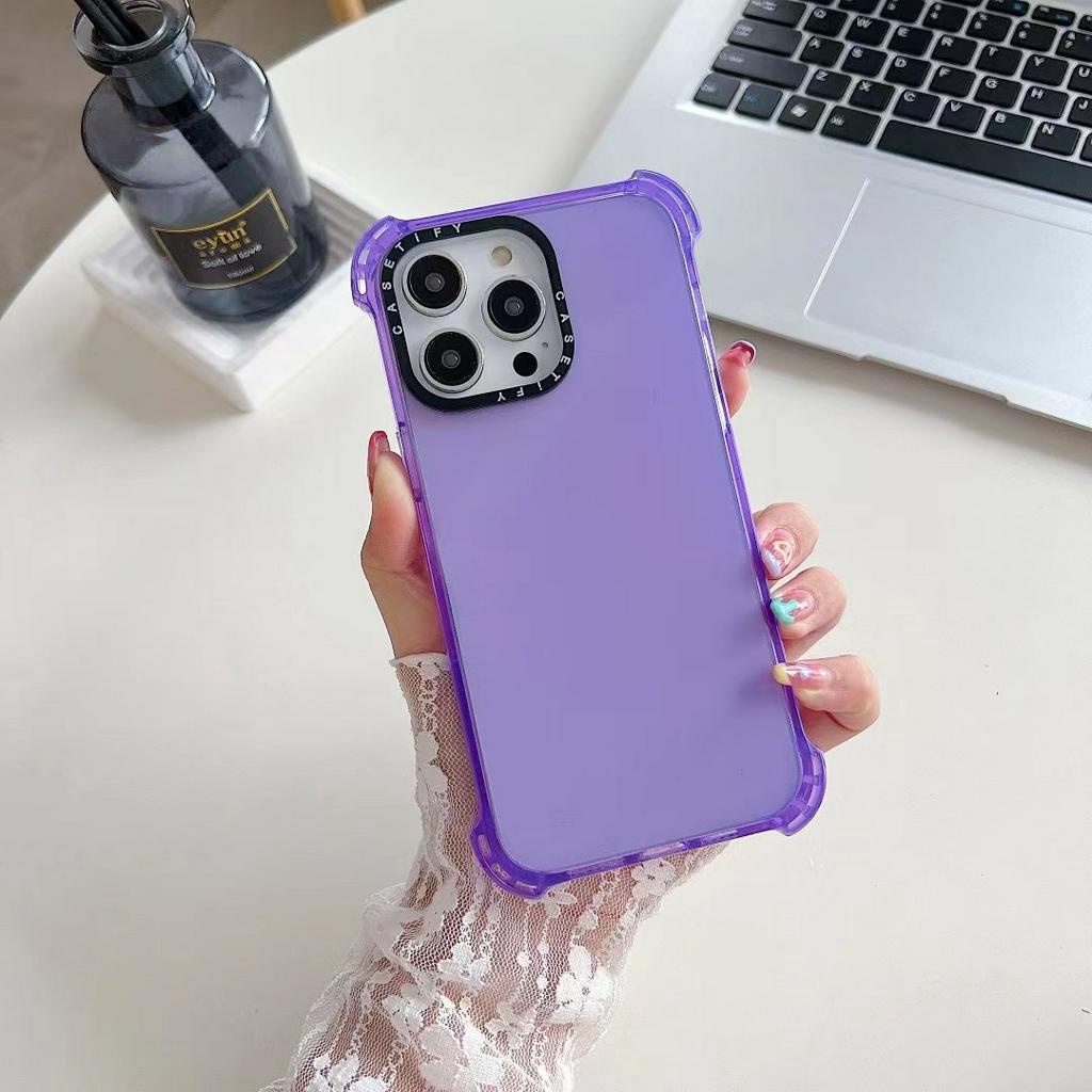 CASETIFY Basic Transparent Solid Color Suitable for iPhone 11 12 13 14 ProMax1 Extremely Strong Drop Protection TPU Case with Four Corner Drop Protection