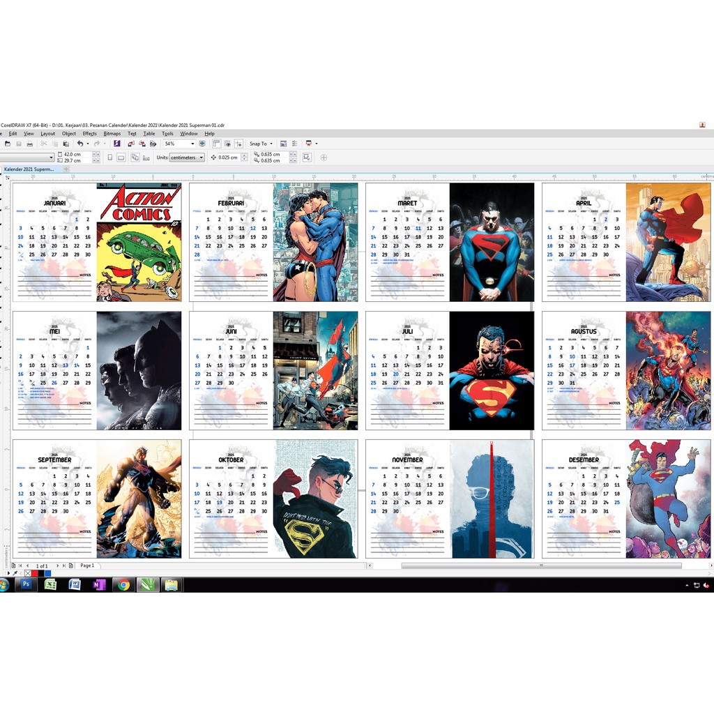 

Kalender SUPERMAN 2023 Supes Calendar Duduk Meja desain bebas