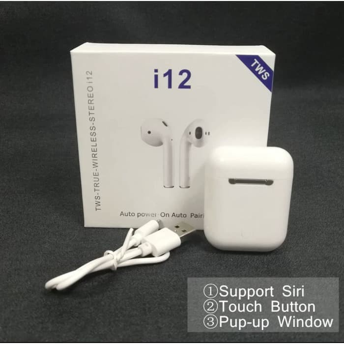 Headset Bluetooth i12 Touch Bluetooth 5.0 3D Stereo Wireless-2