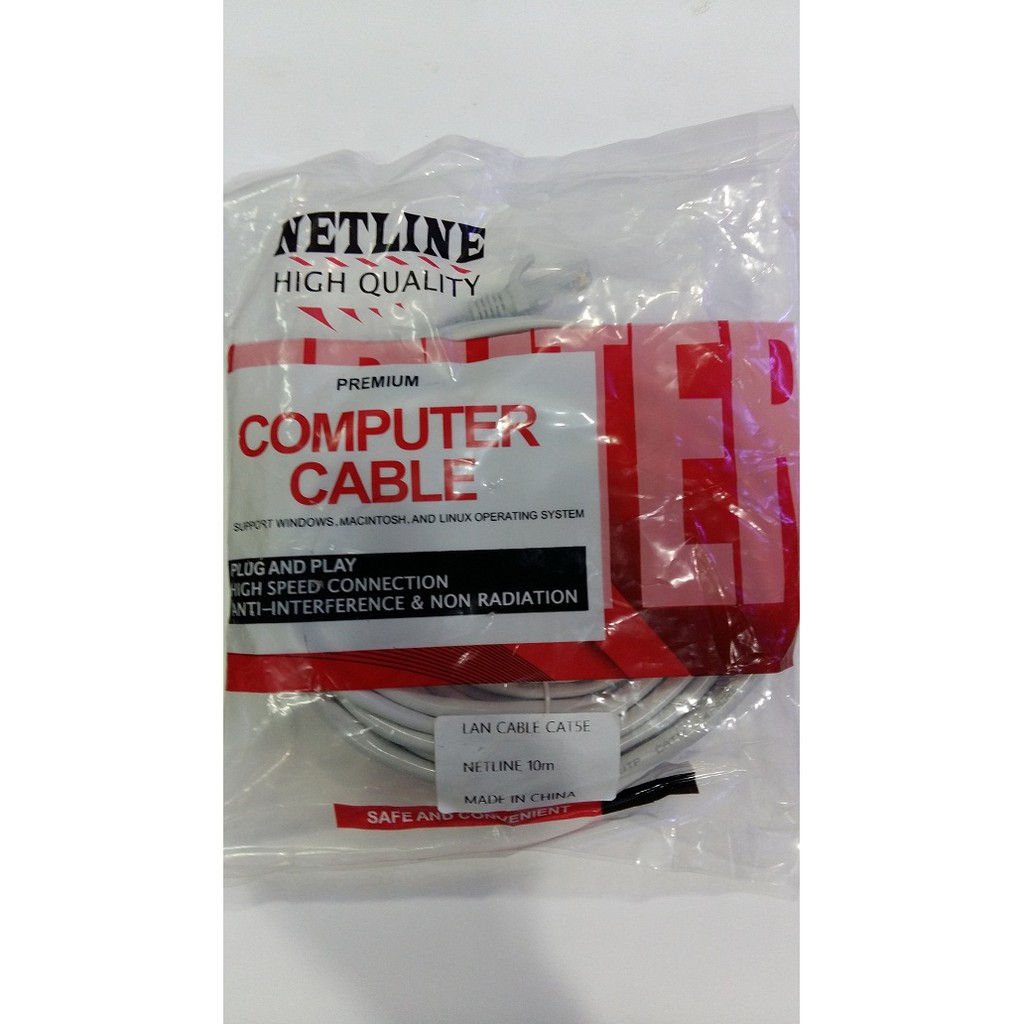 Kabel Lan 10M / 15M / 20M Cat 5e - Kabel UTP merk Netline 10 Meter / 15 Meter / 20 Meter