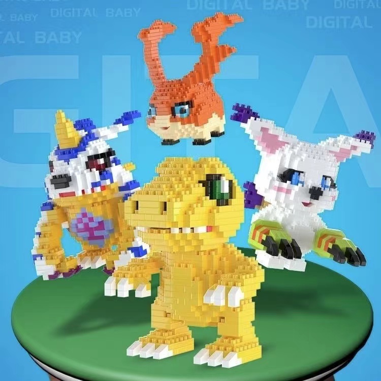 Mainan Rakitan Balok Bangunan Partikel Miniatur Kartun Digimon Kreatif Untuk Edukasi Anak