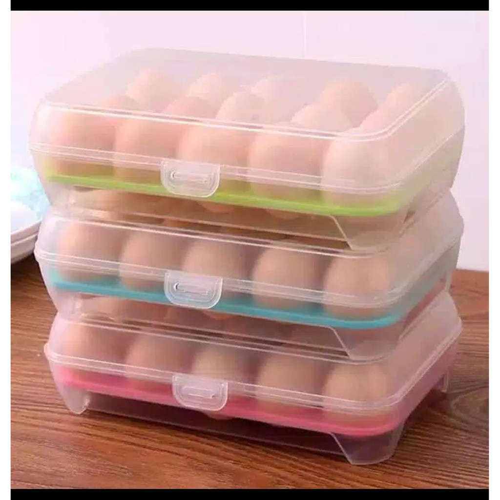 Box Telur EGG STorage isi 15 Tempat Simpan Telur Kotak Telur Egg Box [SS]