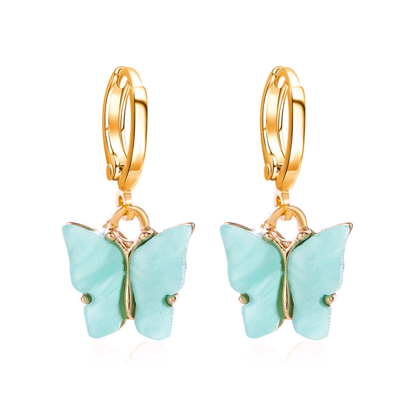 Anting-anting aksesoris fashion Warna anting kupu-kupu akrilik Fashion Korea Anting Tusuk