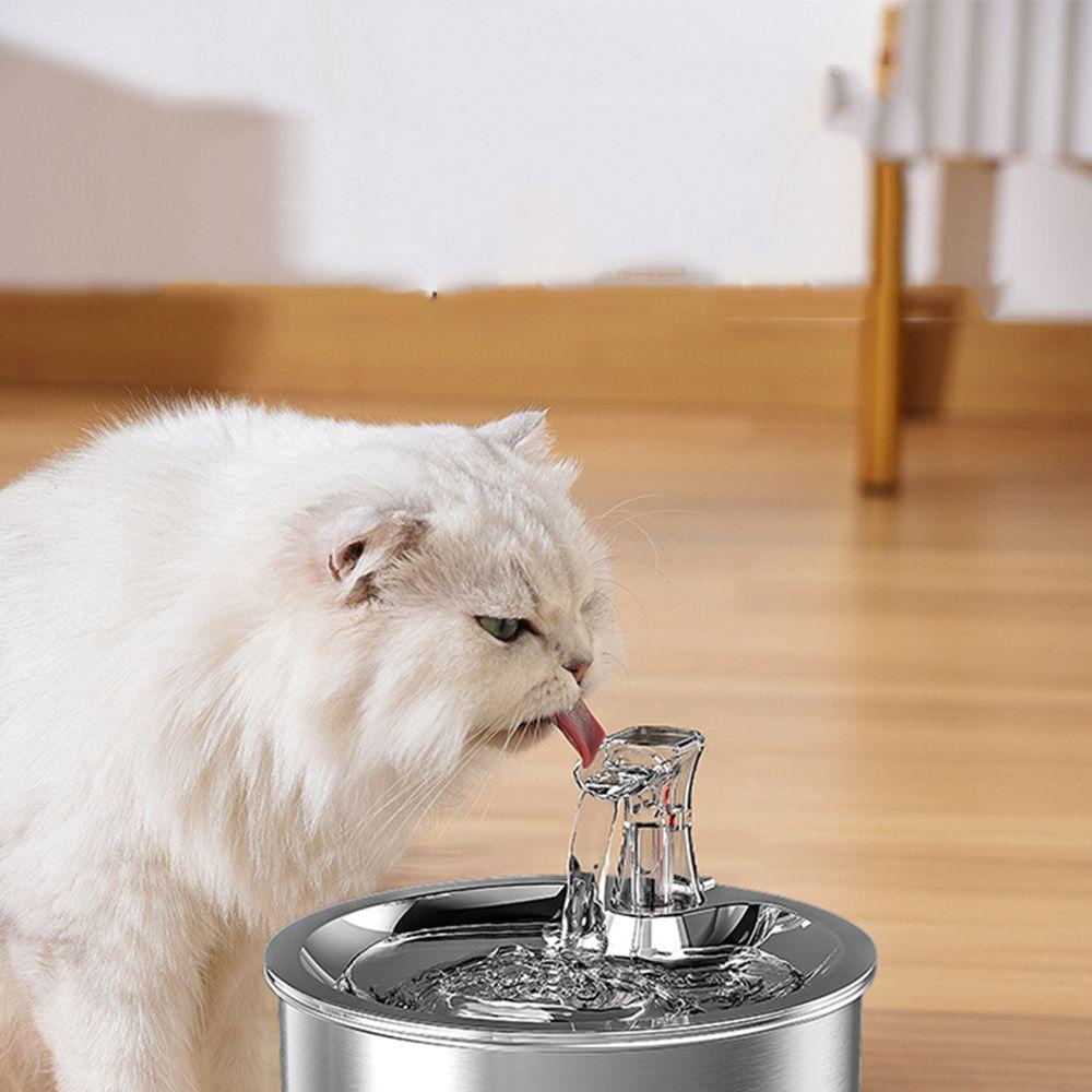 Solighter Pet Water Dispenser Sirkulasi Otomatis Cerdas Stainless steel Mangkuk Minum Senyap