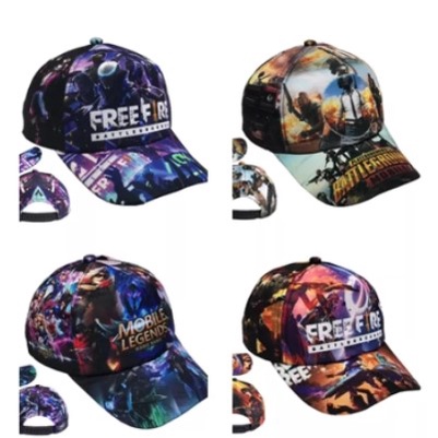 Topi Anak Sablon  Print Karakter Frefire, Mobile Legend LOL  dan Boboboy Terkini dan Terlaris Harga Murah Kualitas Bagus