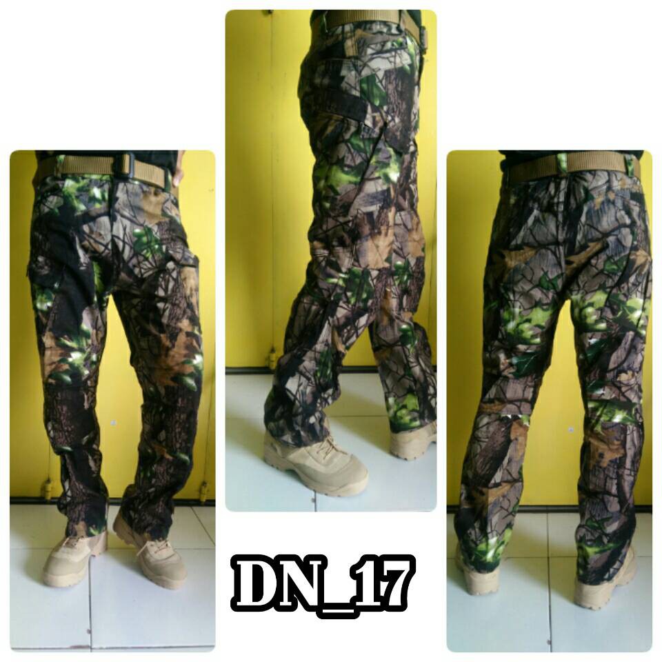 celana helicon loreng camo motif daun/woodland ripstop