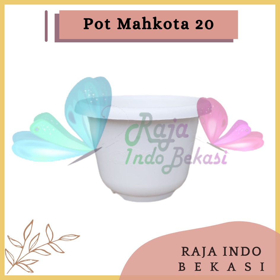 Pot Mahkota 20 Cm Putih - Bunga Tanaman Bibit - Bukan Pot Glory Putih Ukuran Mirip Tawon 21 Cm