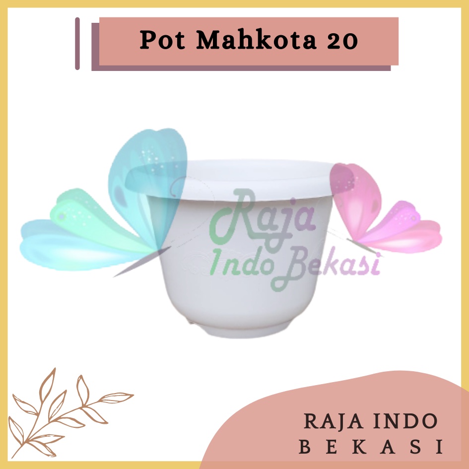 Pot Mahkota 20 Cm Putih - Bunga Tanaman Bibit - Bukan Pot Glory Putih Ukuran Mirip Tawon 21 Cm