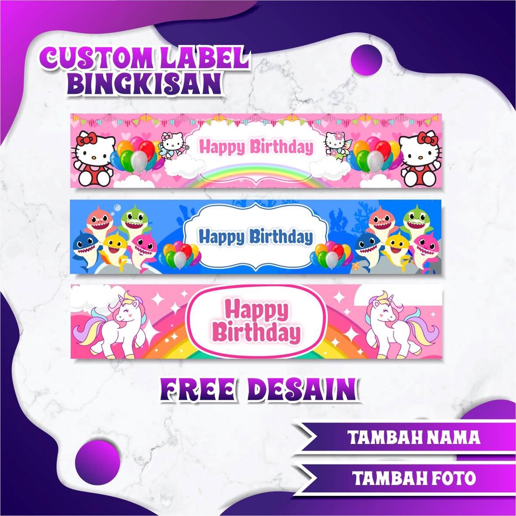 

LABEL PLASTIK BINGKISAN SNACK ULANG TAHUN ANAK CUSTOM NAMA 1 HARI JADI