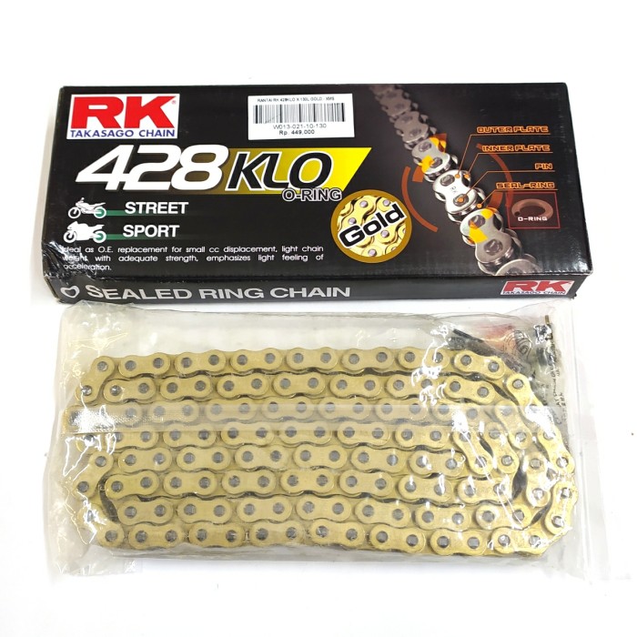 Rantai RK Chain 428KLO x 130L O-Ring
