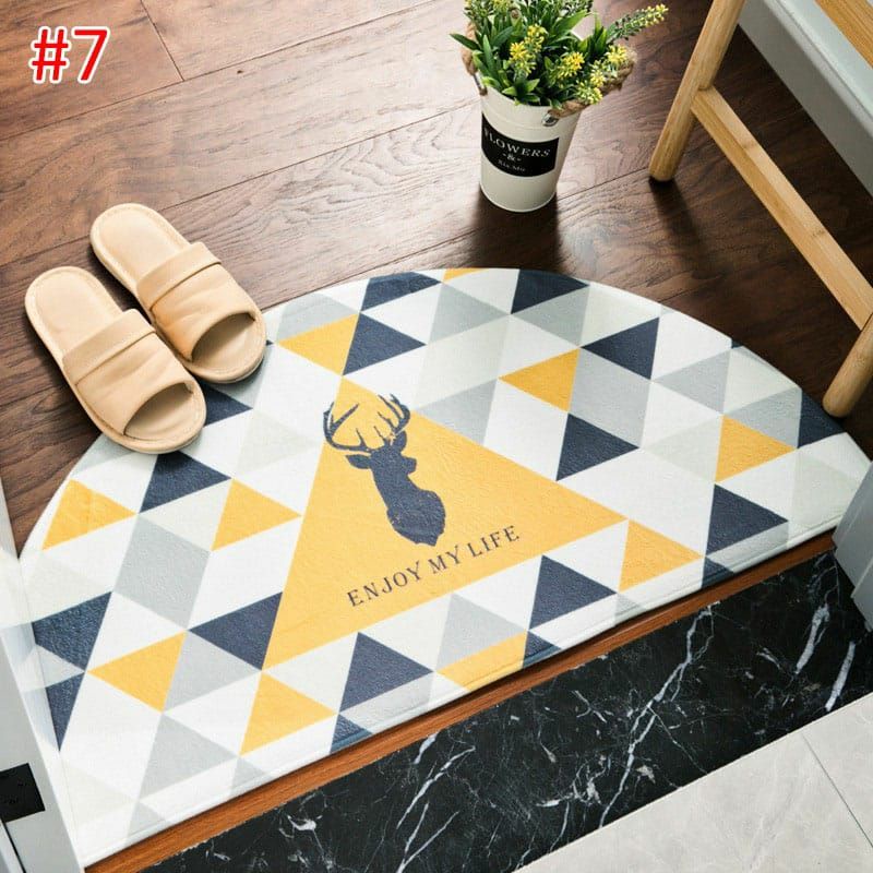 Door mat trendy polyester/Keset kaki pintu setengah lingkar