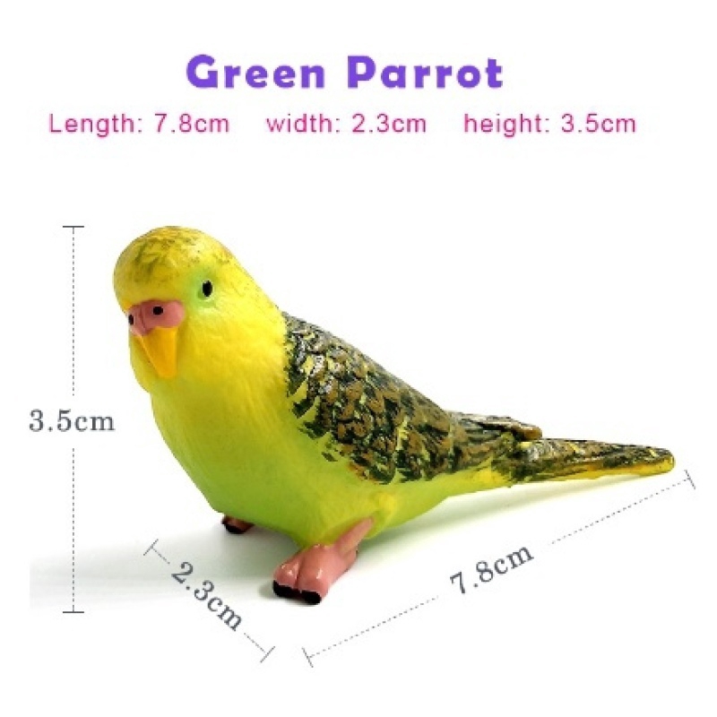 Simulasi Forest Parrot Angka Miniatur Patung Burung Peri PVC Plastik