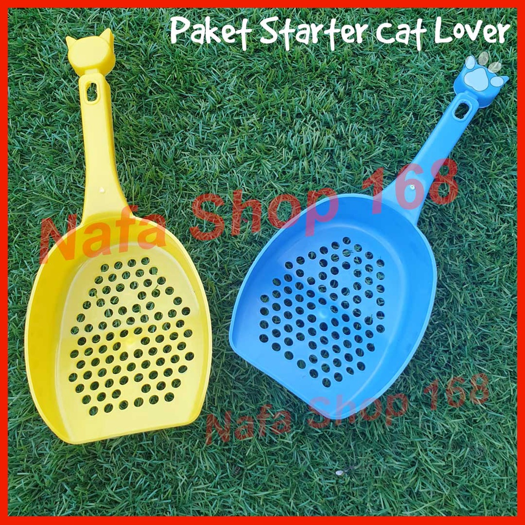 Paket Murah Starter Kit Bak Pasir Gratis 1Ltr + Serokan Pasir Kucing / Scoop Litter Box Cat Lover