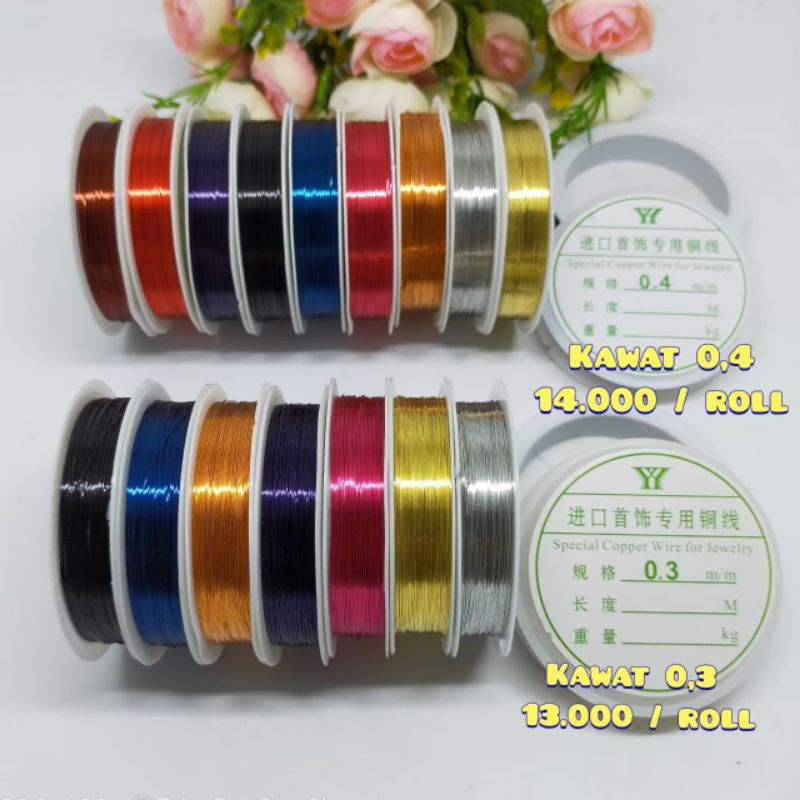 Chopper Wire - Kawat Wire 1 Rol 0,3mm & 0,4mm -Kawat Aksesoris Warna Warni
