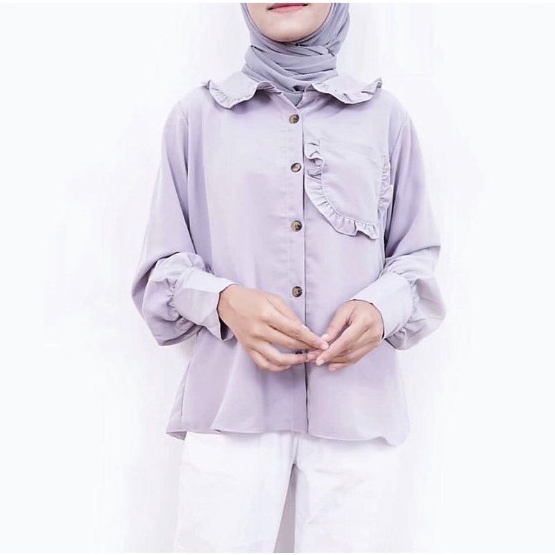 SIENNA SHIRT / BLOUSE WOLVIS SAKU KANCING