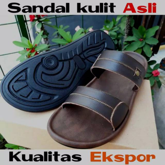 Sendal pria kulit asli Garut terbaru 2018 CASUAL sandal murah