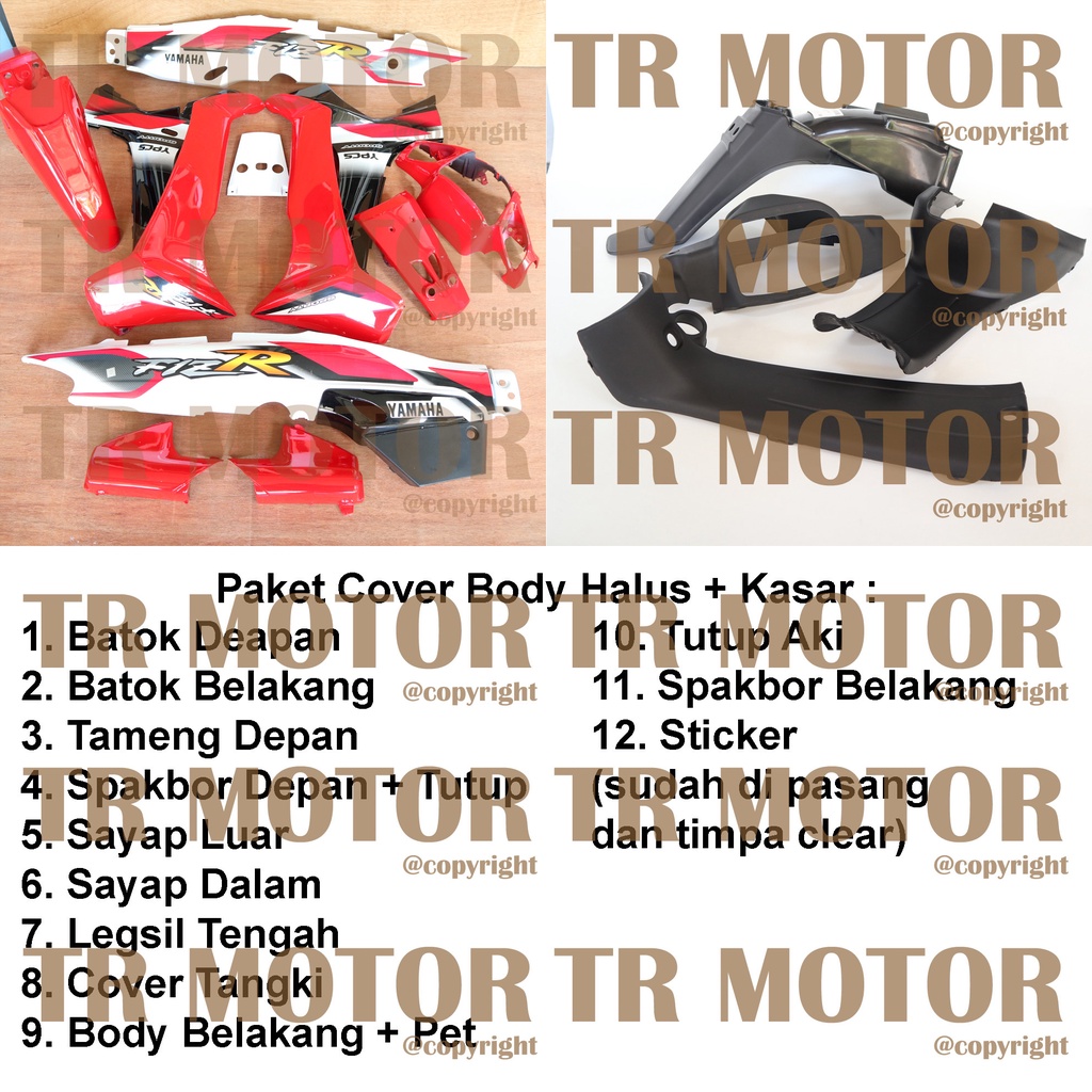 Cover Body Fizr F1zr Sporty Merah Putih Full Set Halus Cover Bodi Yamaha Fiz r