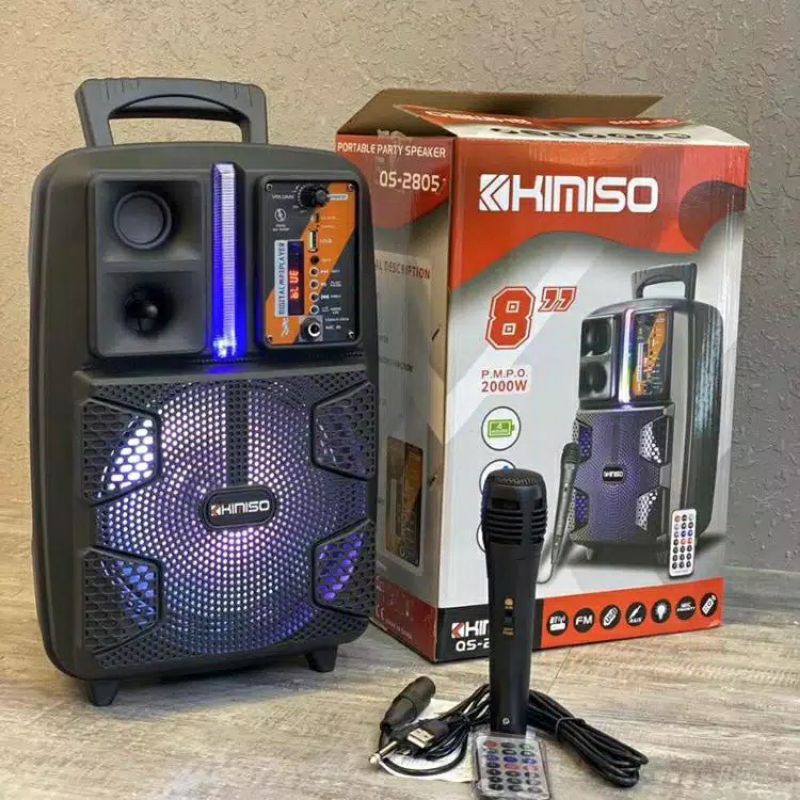 Speaker Bluetooth Ori Kimiso KM2805 bonus Mic Karaoke Usb Aux Microsd Karaoke