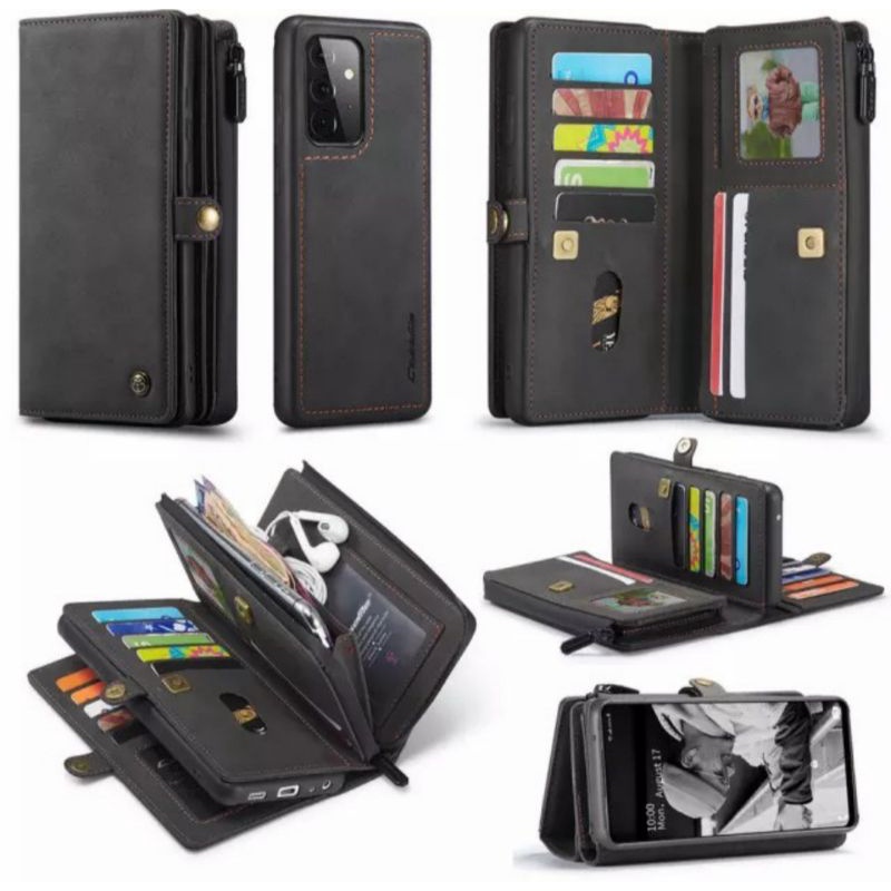 Original Leather Flip Cover Samsung Galaxy A73 5G A53 5G Flip Case CaseMe Wallet Casing Sarung Dompe
