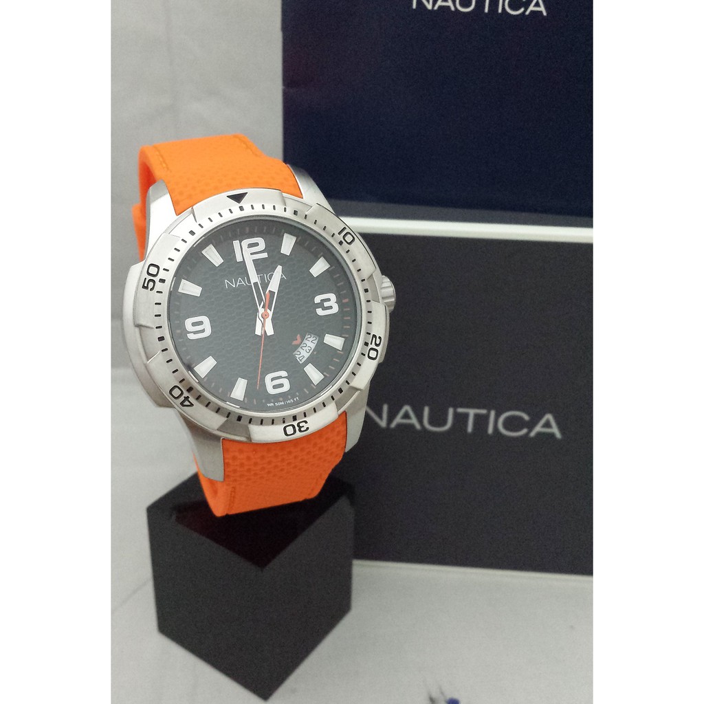 nautica 12519 g orange original man watch