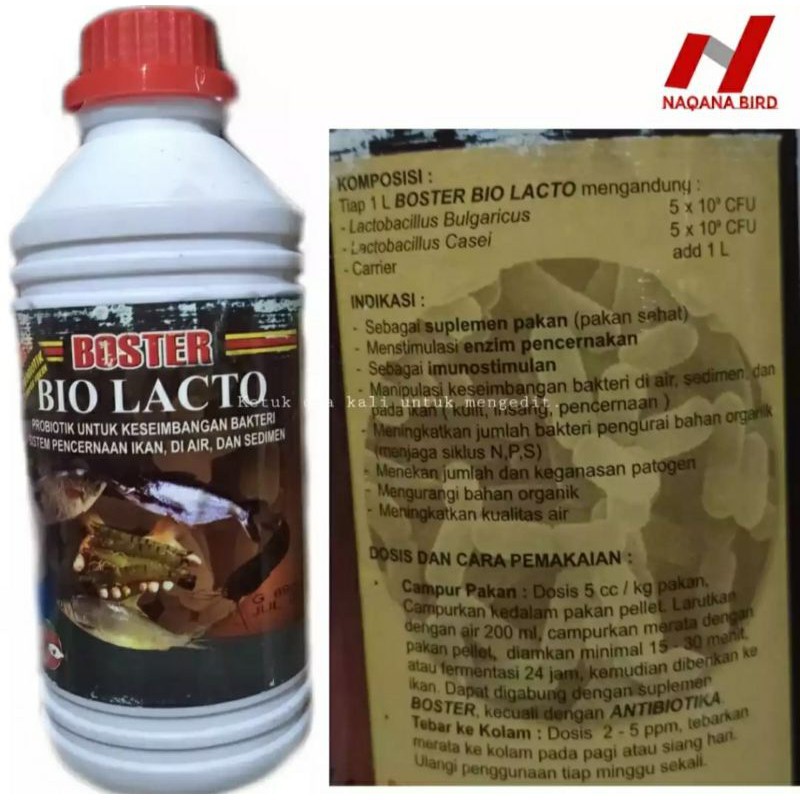 

Boster bio lacto NEW prebiotik campur,pakan ikan 1L