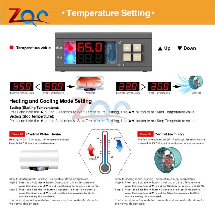 Thermostat Hygrostat SHT2000 Mesin Tetas Telur Inkubator AC 220V SHT-2000